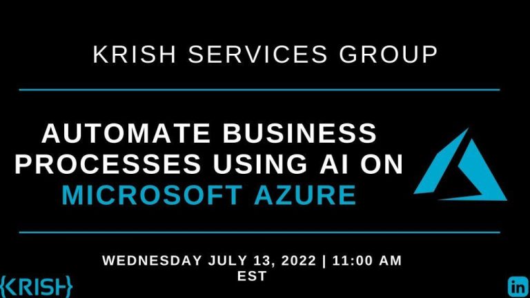 Automate Business Processes using Azure AI - Krish Services Group